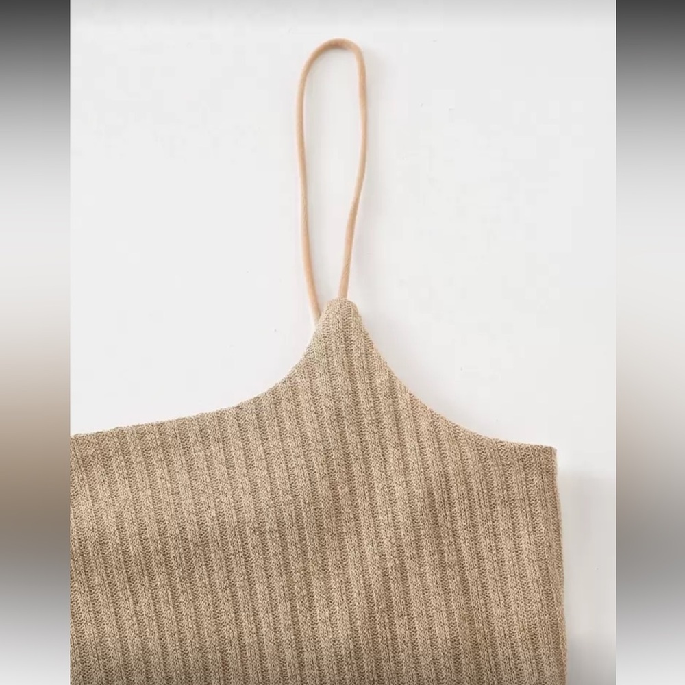 SHEIN Tan Ribbed Tank Top - Picture 3 of 7